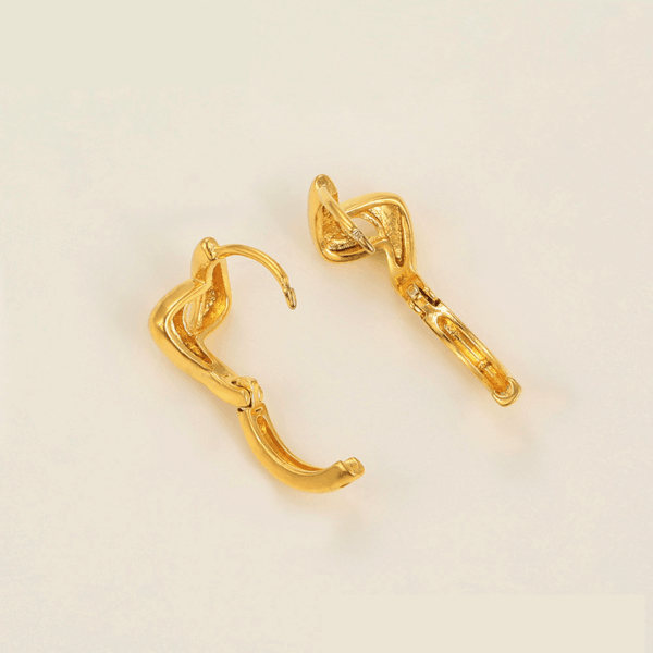 24K Gold Plated Pretzel Earrings