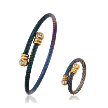 Alma Multi-Colored bracelet and Ring Set