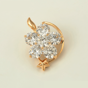 Clementine 18K Gold Crystal Brooch