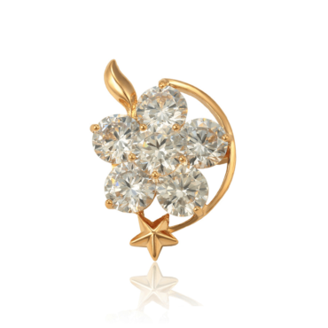 Clementine 18K Gold Crystal Brooch