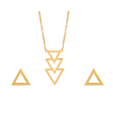 Triangle 24K Gold Plated Jewelry Set